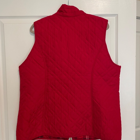Chicos Red Vest with Plaid Interior - Picture 3 of 5